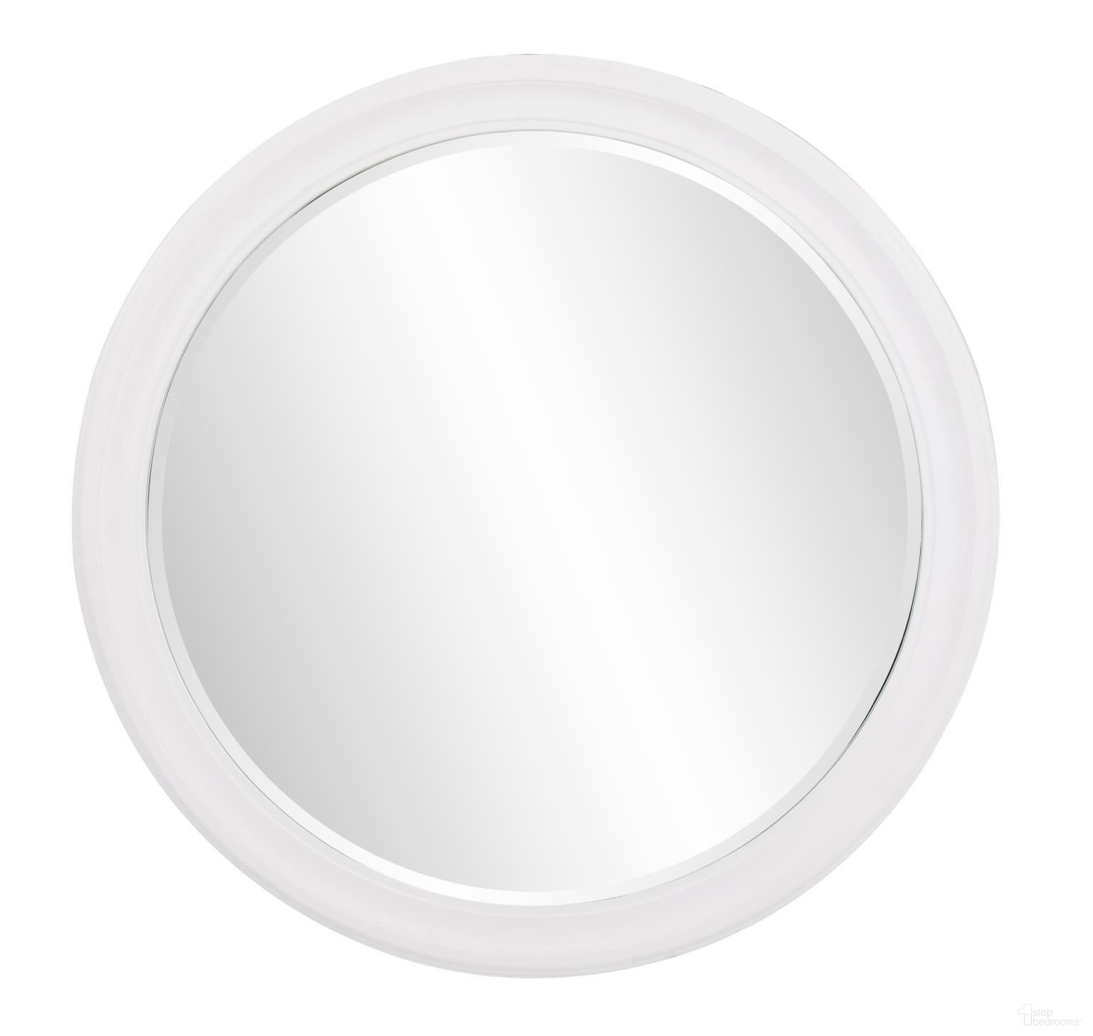 George Matte Round Mirror In White