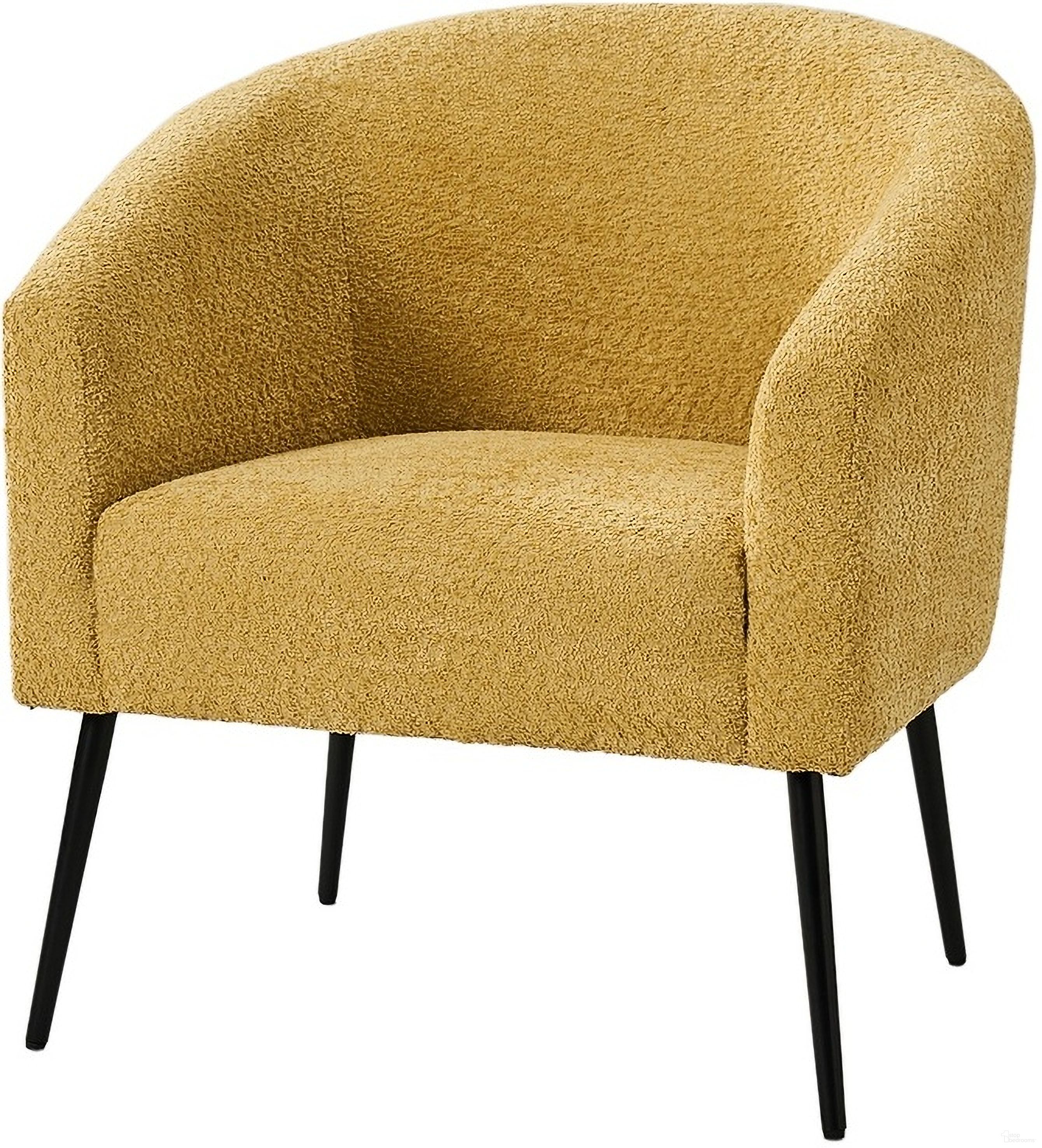 George Modern Boucle Armchair In Yellow
