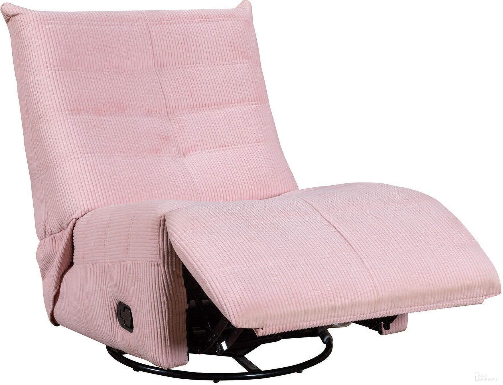 The appearance of Georgena 31 Inch Corduroy Swivel Glider Recliner In Pink designed by Lilola Home in the modern / contemporary interior design. This pink piece of furniture was selected by 1StopBedrooms from Georgena Collection to add a touch of cosiness and style into your home. Sku: 88850. Material: Fabric.