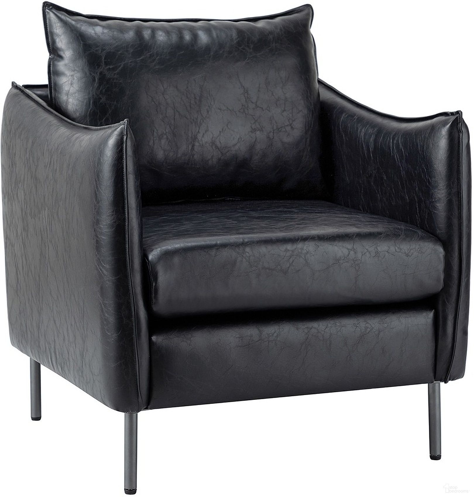 Georges Vegan Leather Armchair In Black
