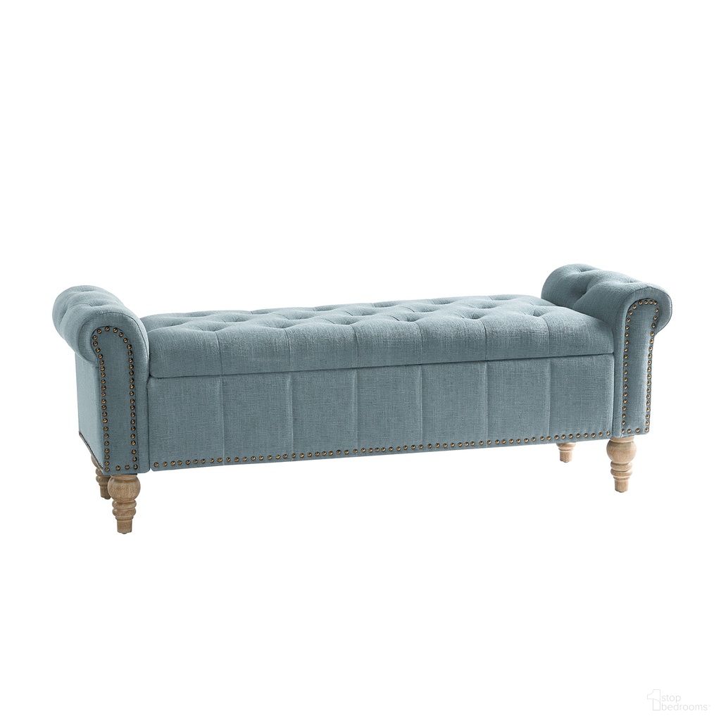 The appearance of Georgia Bench In Blue designed by Karat Home in the modern / contemporary interior design. This blue piece of furniture was selected by 1StopBedrooms from Georgia Collection to add a touch of cosiness and style into your home. Sku: BEM1346-BLU. Material: Linen Look Fabric.