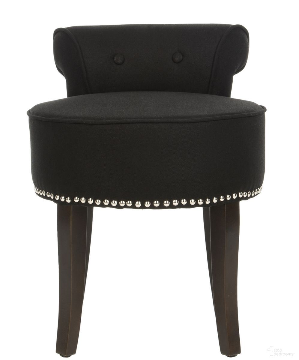 Georgia Black Vanity Stool