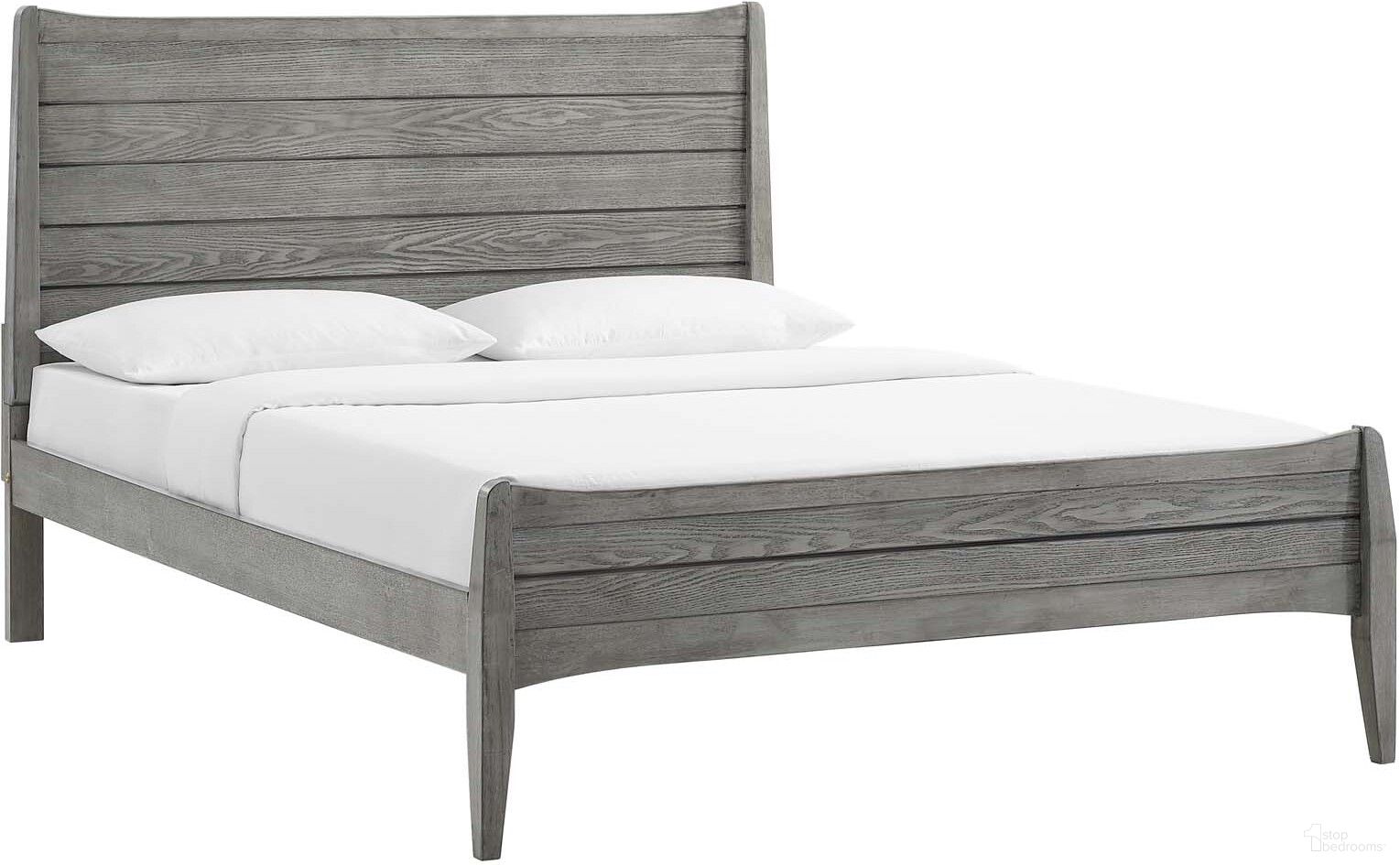The appearance of Georgia Queen Wood Platform Bed designed by Modway in the modern / contemporary interior design. This gray piece of furniture was selected by 1StopBedrooms from Georgia Collection to add a touch of cosiness and style into your home. Sku: MOD-6238-GRY-1;MOD-6238-GRY-2. Bed Type: Platform Bed. Bed Size: Queen. Material: Rubberwood.