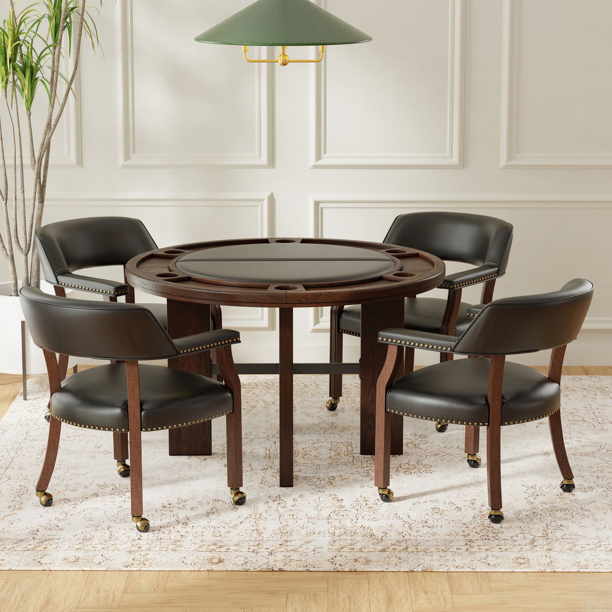 Georgio Dining Room Set In Walnut and Black