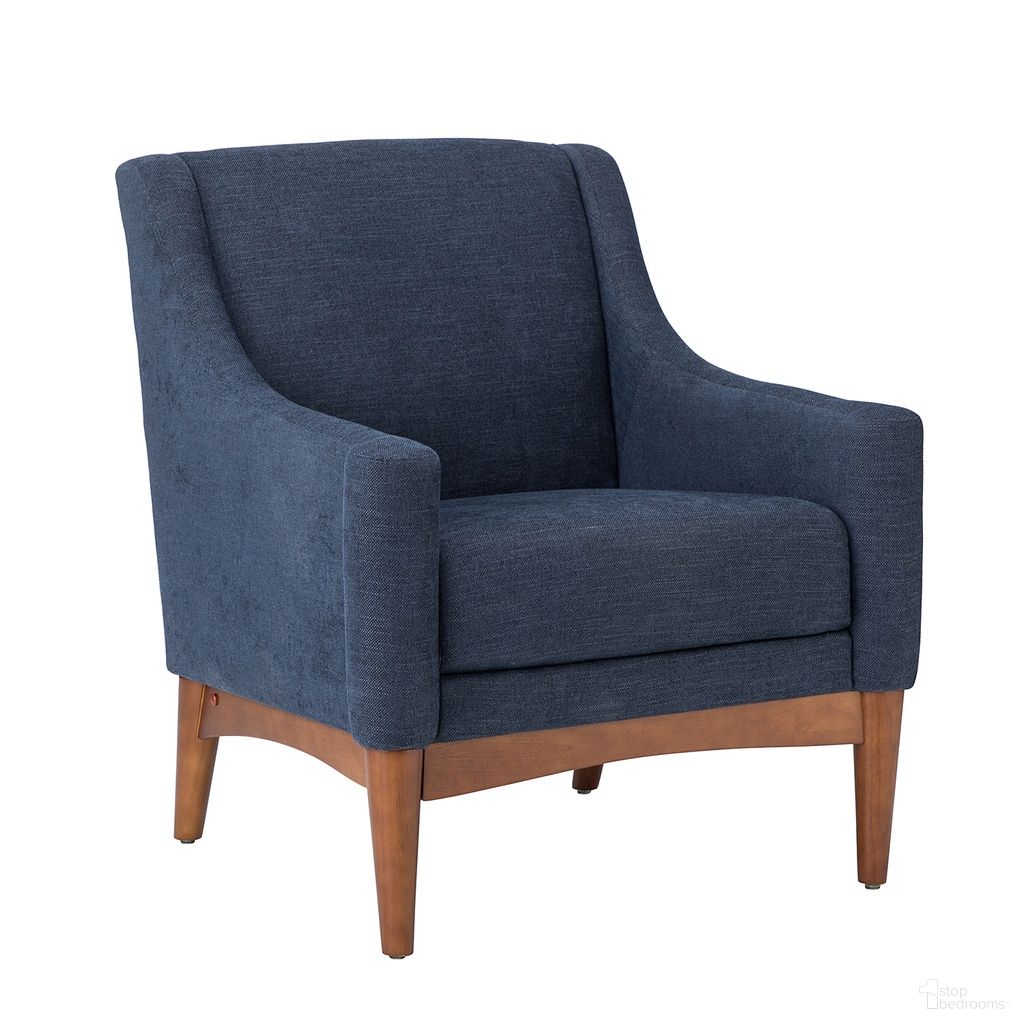 The appearance of Gerard Armchair In Navy designed by Karat Home in the modern / contemporary interior design. This navy piece of furniture  was selected by 1StopBedrooms from Gerard Collection to add a touch of cosiness and style into your home. Sku: CHJK0646-NAV. Material: Linen Look Fabric.