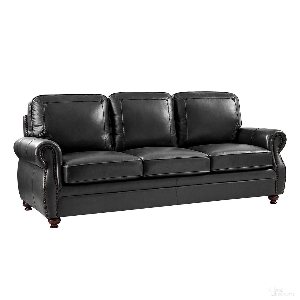 The appearance of Gerardo Genuine Leather Sofa In Black designed by Karat Home in the modern / contemporary interior design. This black piece of furniture was selected by 1StopBedrooms from Gerardo Collection to add a touch of cosiness and style into your home. Sku: SFLB1188-BLK. Material: Genuine Leather.