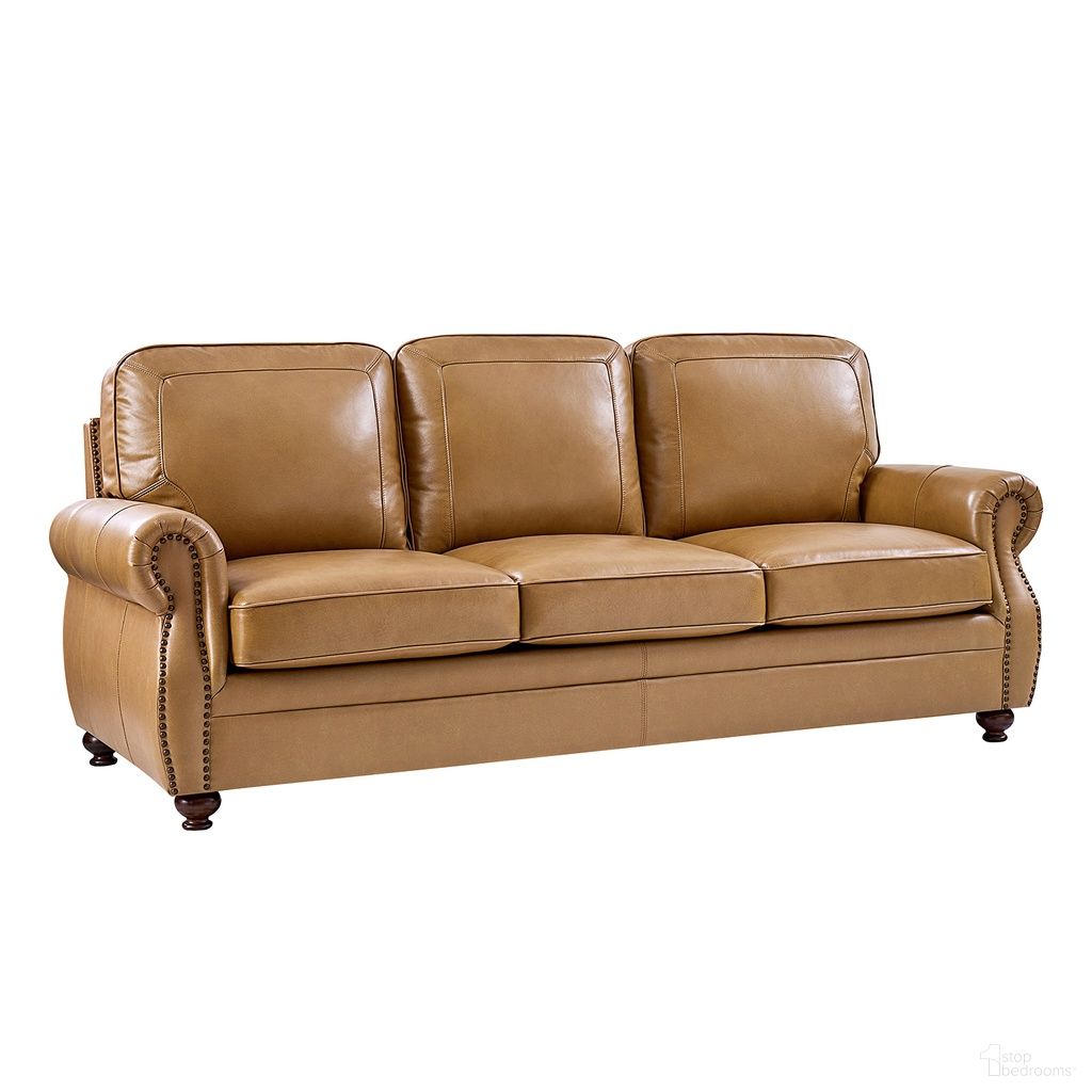 Gerardo Genuine Leather Sofa In Camel