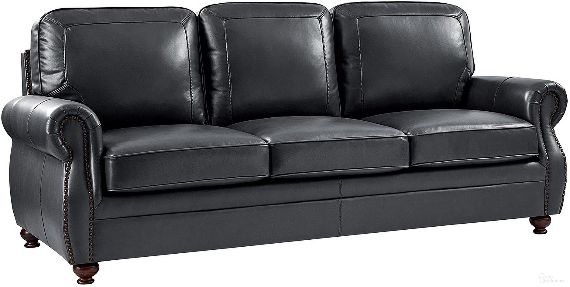 The appearance of Gerardo Genuine Leather Sofa In Navy designed by Karat Home in the modern / contemporary interior design. This navy piece of furniture was selected by 1StopBedrooms from Gerardo Collection to add a touch of cosiness and style into your home. Sku: SFLB1188-NAV. Material: Genuine Leather.