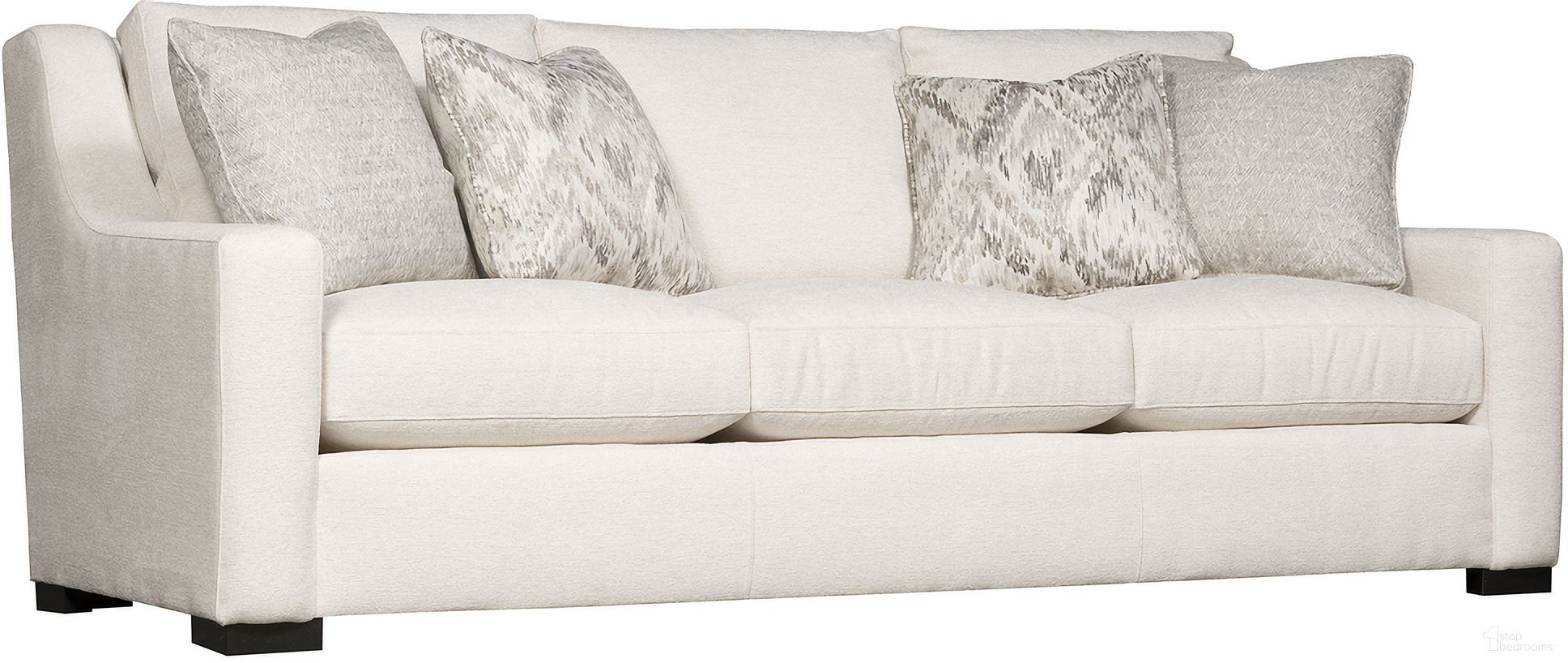 The appearance of Germain Sofa designed by Bernhardt in the traditional interior design. This mocha chenille piece of furniture was selected by 1StopBedrooms from Germain Collection to add a touch of cosiness and style into your home. Sku: B2667A. Material: Wood. Upholstery Material: Chenille.