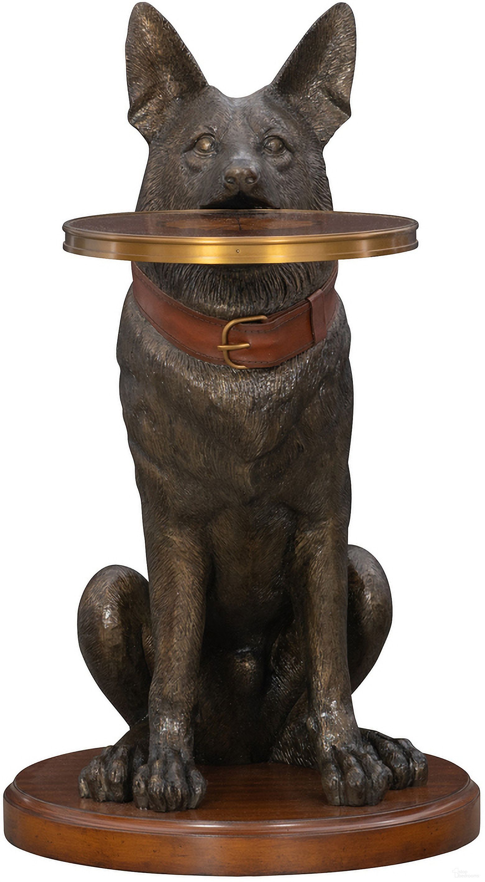 The appearance of German Shepherd Accent Table In Metallic Brown and Brass designed by Maitland-Smith in the modern / contemporary interior design. This metallic brown/brass piece of furniture  was selected by 1StopBedrooms from Maitland Smith Collection to add a touch of cosiness and style into your home. Sku: 8401-30. Material: Cast Resin.