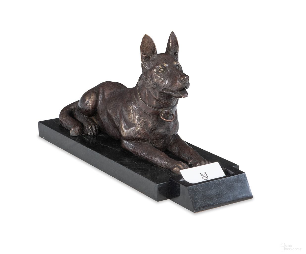 German Shepherd Card Holder In Dark Bronze