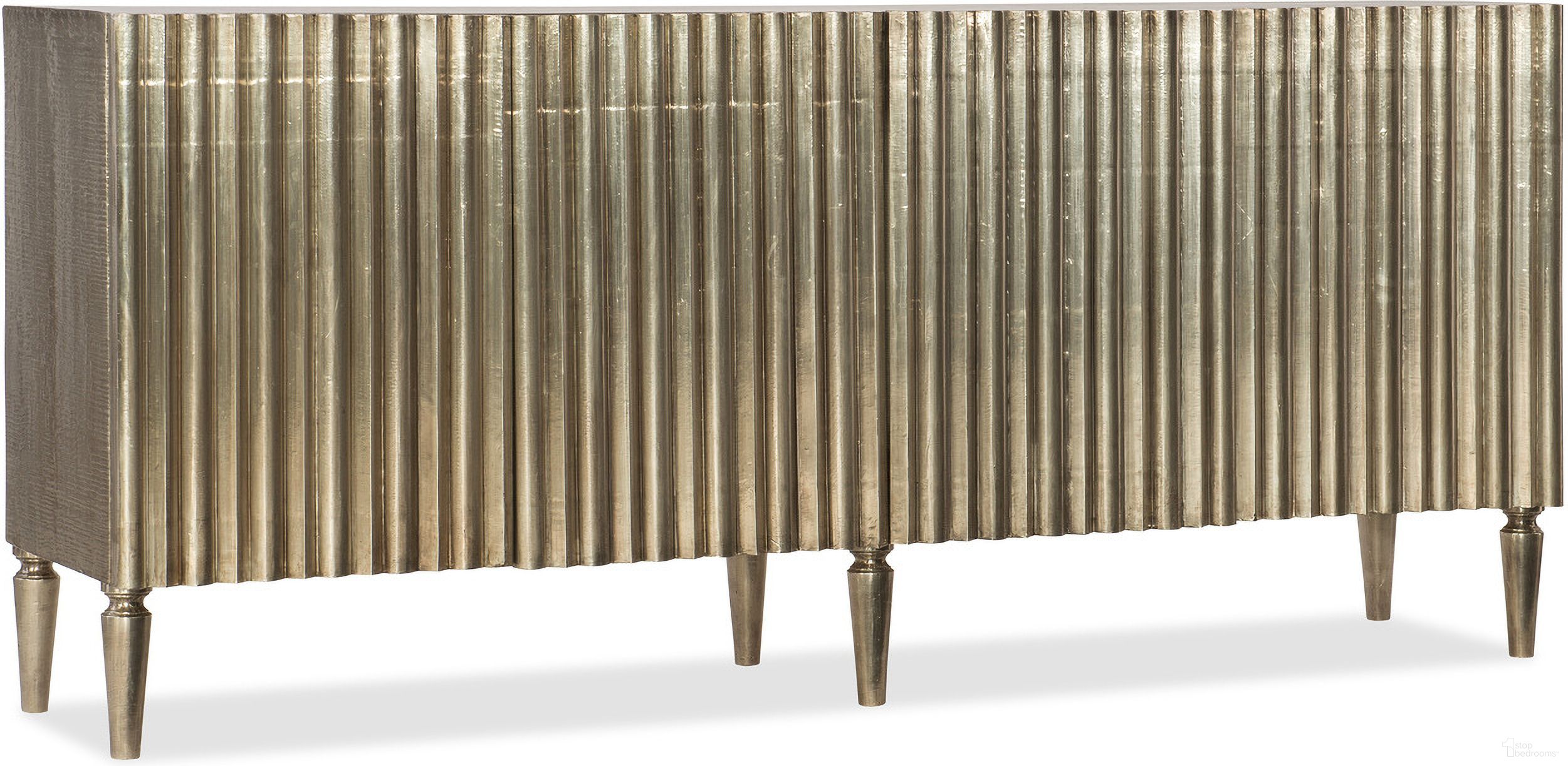 The appearance of Melange German Silver Console designed by Hooker in the traditional interior design. This silver piece of furniture was selected by 1StopBedrooms from Melange Collection to add a touch of cosiness and style into your home. Sku: 5637-85001-SLV. Material: Metal.
