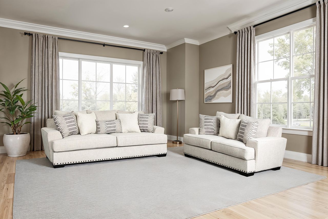 Gervais Living Room Set In Taupe