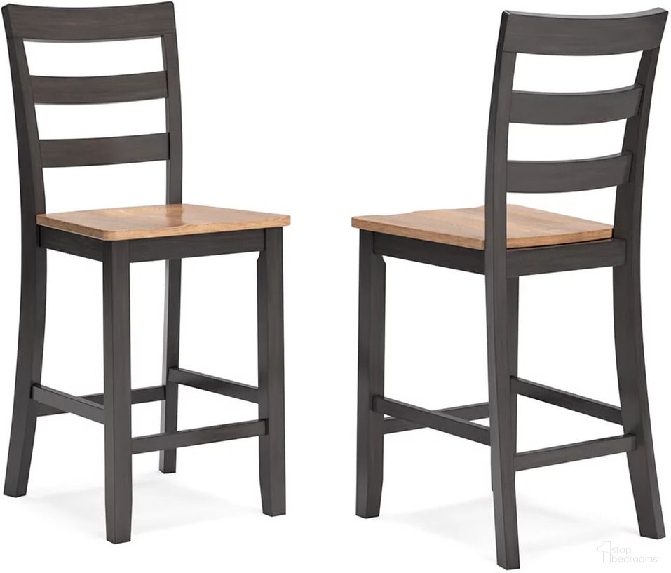 The appearance of Gesthaven Counter Height Barstool Set of 2 In Natural and Brown designed by Signature Design by Ashley in the transitional interior design. This natural and brown piece of furniture was selected by 1StopBedrooms from Gesthaven Collection to add a touch of cosiness and style into your home. Sku: D396-124. Material: Wood.