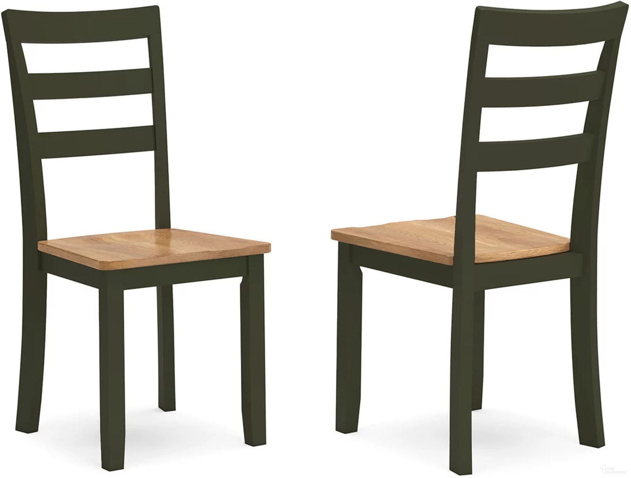 The appearance of Gesthaven Dining Chair Set of 2 In Natural and Green designed by Signature Design by Ashley in the transitional interior design. This natural and green piece of furniture was selected by 1StopBedrooms from Gesthaven Collection to add a touch of cosiness and style into your home. Sku: D401-01. Material: Wood. Chair Type: Side Chair.