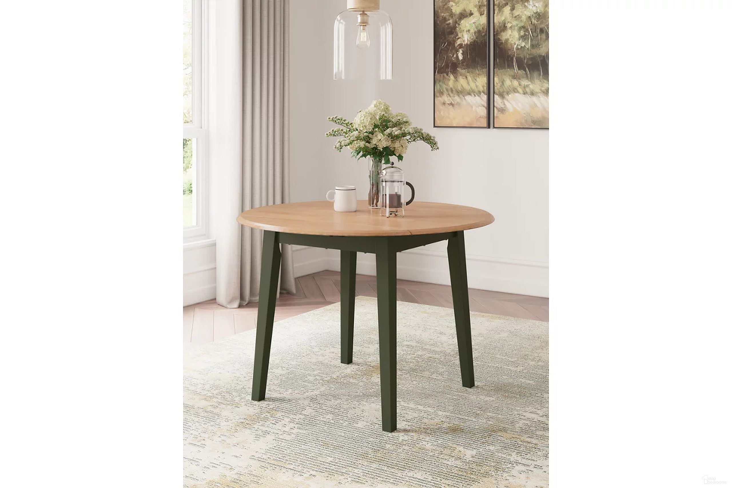 Gesthaven Dining Drop Leaf Table In Natural and Green by Ashley ...