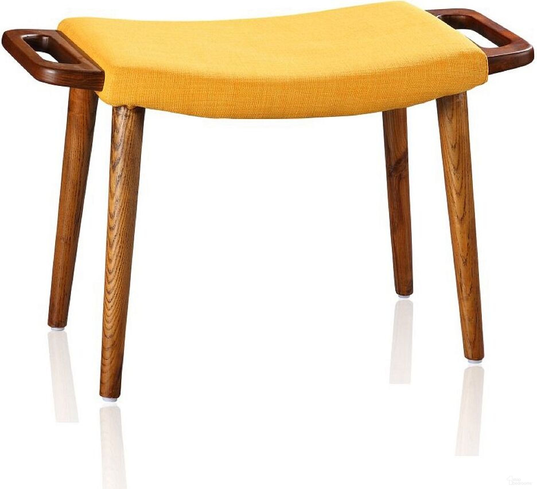 The appearance of Geta Ottoman in Yellow and Antique Walnut designed by Manhattan Comfort in the transitional interior design. This yellow piece of furniture was selected by 1StopBedrooms from Geta Collection to add a touch of cosiness and style into your home. Sku: OT001-YL. Material: Wood.