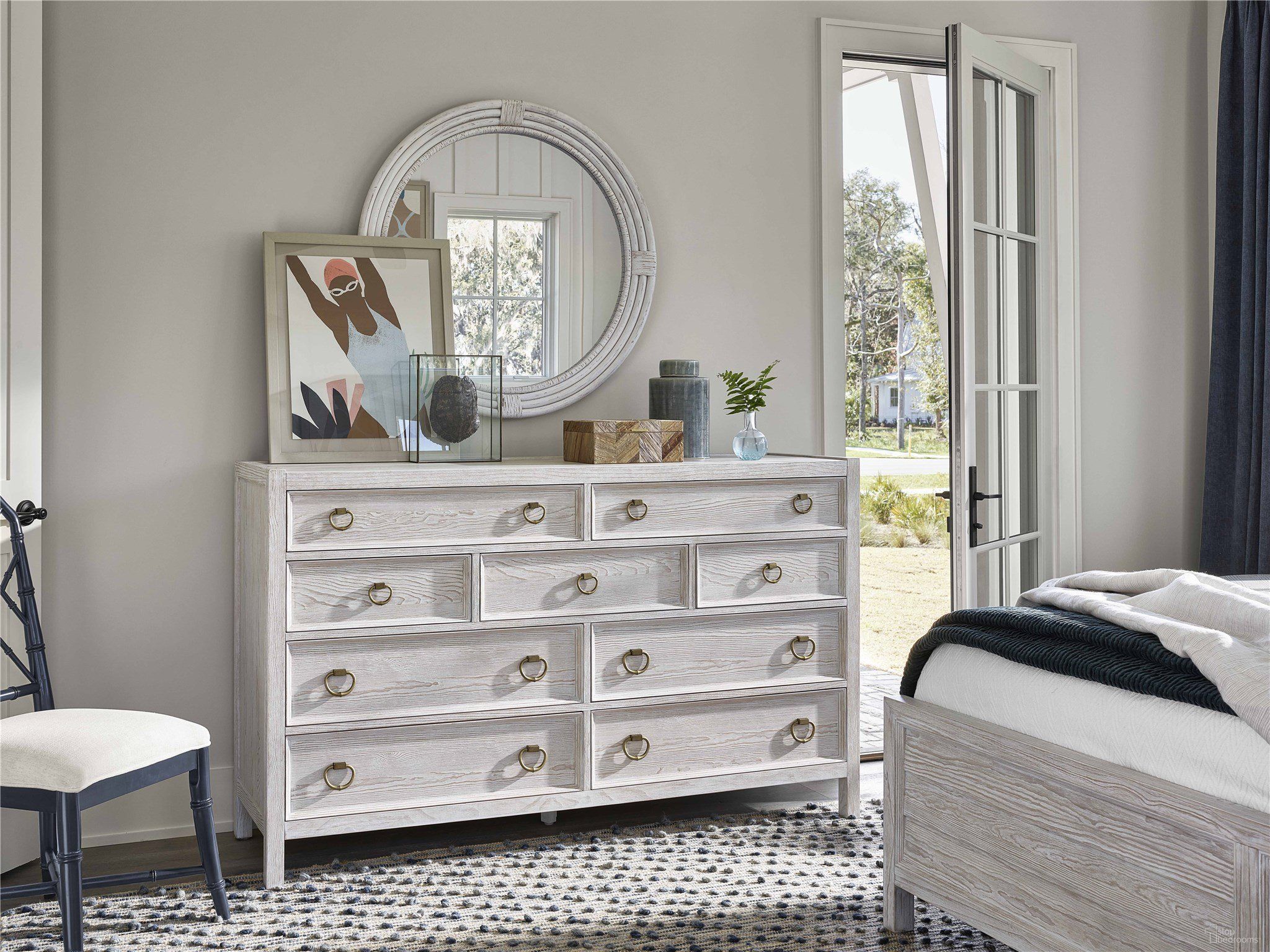 The appearance of Getaway Sea Oat Dresser designed by Universal in the transitional interior design. This sea piece of furniture was selected by 1StopBedrooms from Getaway Collection to add a touch of cosiness and style into your home. Sku: U033040. Material: Wood.