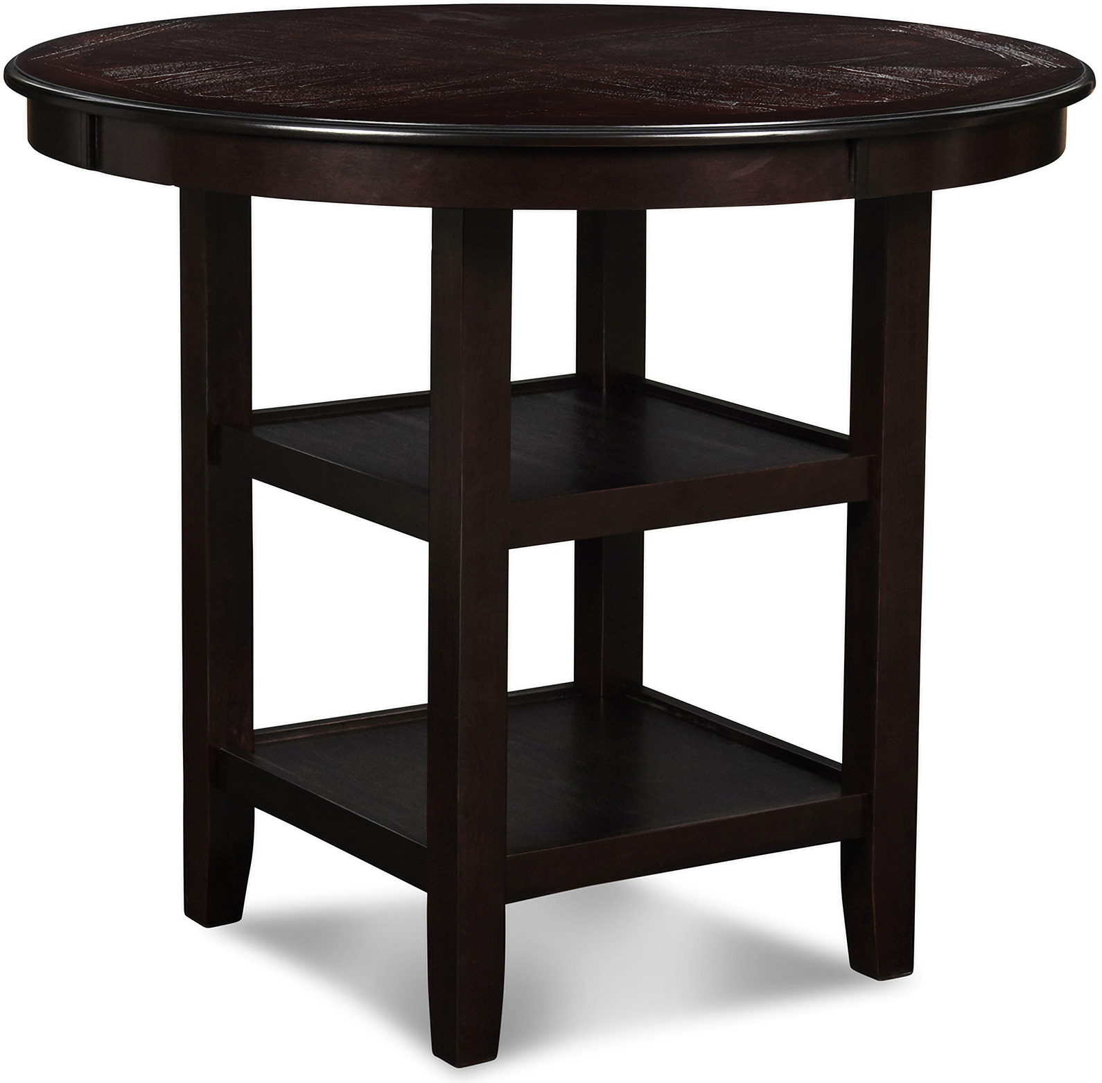 Gia 5 Pc 42 Inch Round Counter Dining Table and 4 Chairs In Ebony by