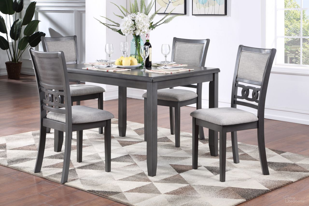 Gia 5 Pc 48 Inch Rectangle Dining Table and 4 Chairs In Gray