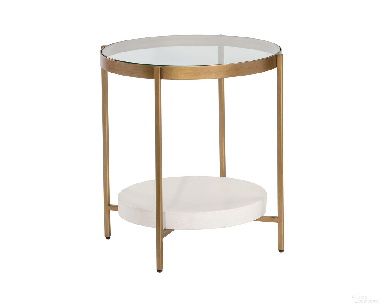 Gia Side Table In White and Clear