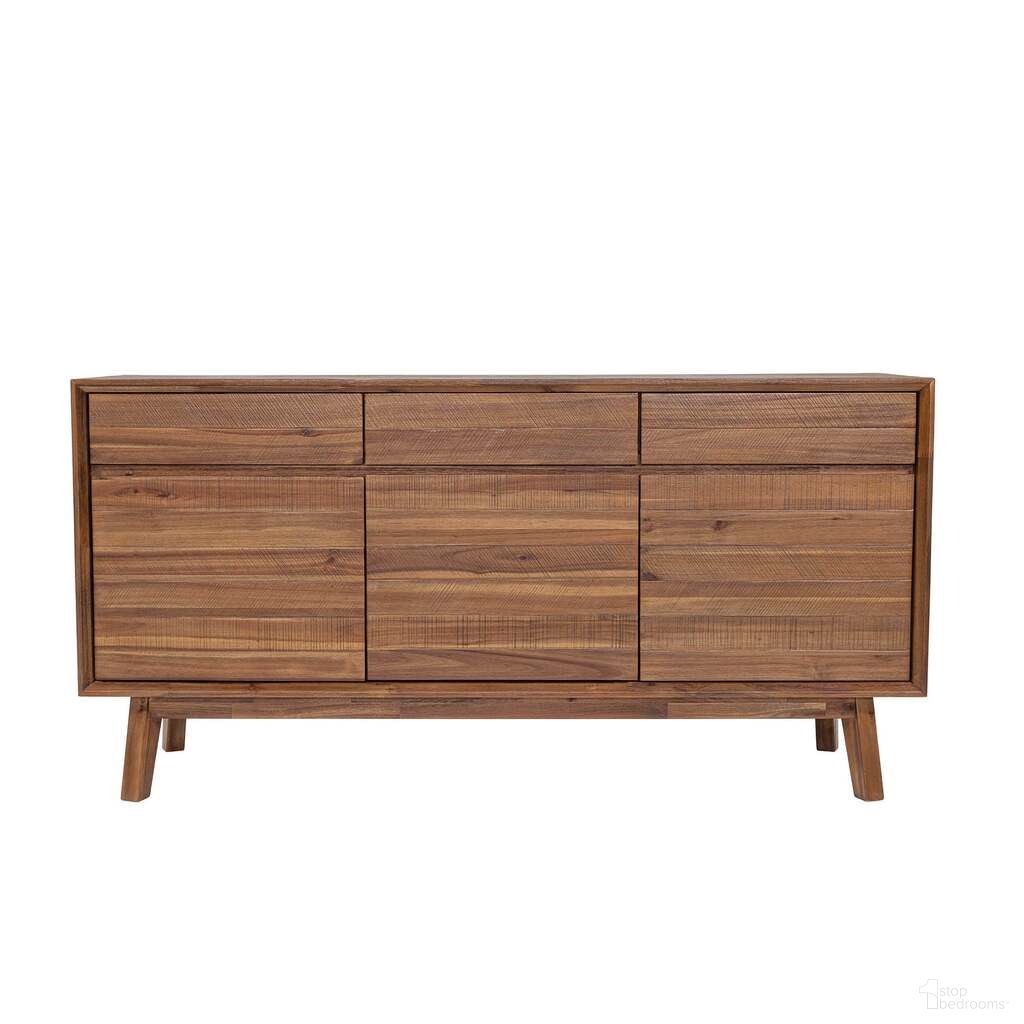 The appearance of Gia Sideboard In Warm Pecan designed by LH Imports in the modern / contemporary interior design. This warm pecan piece of furniture  was selected by 1StopBedrooms from Gia Collection to add a touch of cosiness and style into your home. Sku: GIA003B-BRN. Material: Acacia.