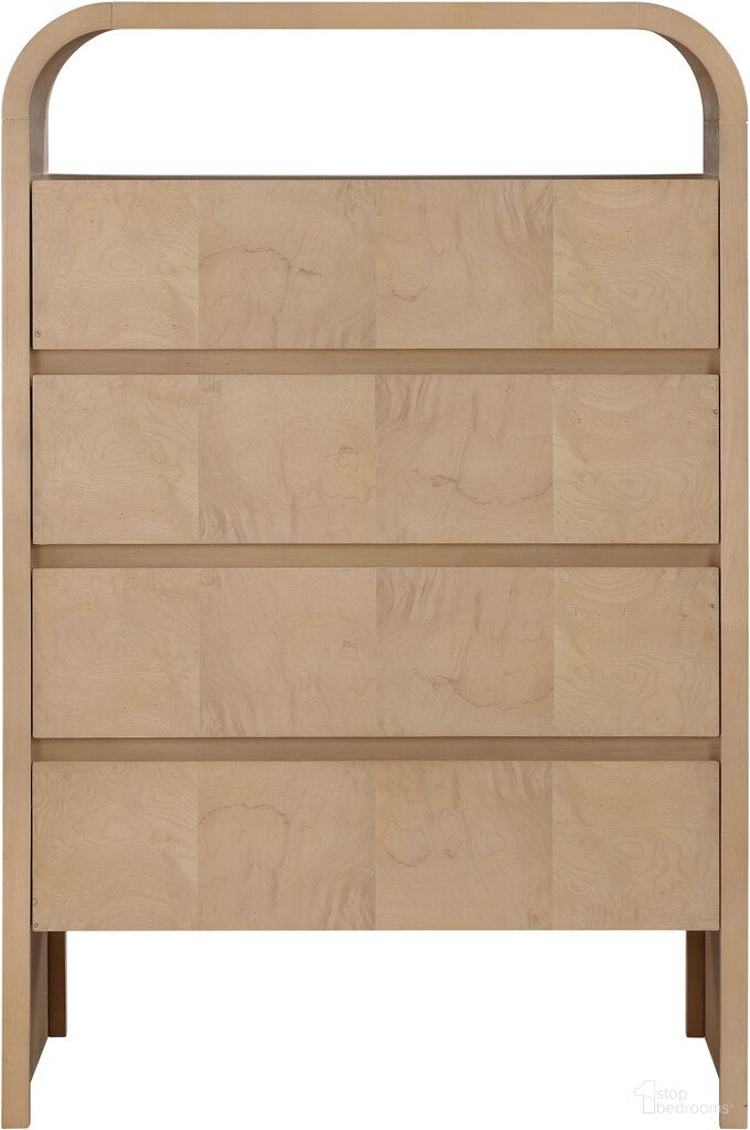 The appearance of Giada Solid Wood and Veneer Chest In Natural designed by Meridian in the modern / contemporary interior design. This natural piece of furniture was selected by 1StopBedrooms from Giada Collection to add a touch of cosiness and style into your home. Sku: 843Natural-CH. Material: Oak.