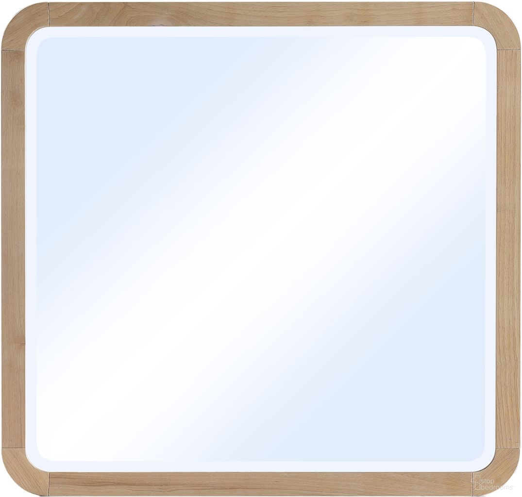 Giada Solid Wood and Veneer Mirror In Natural