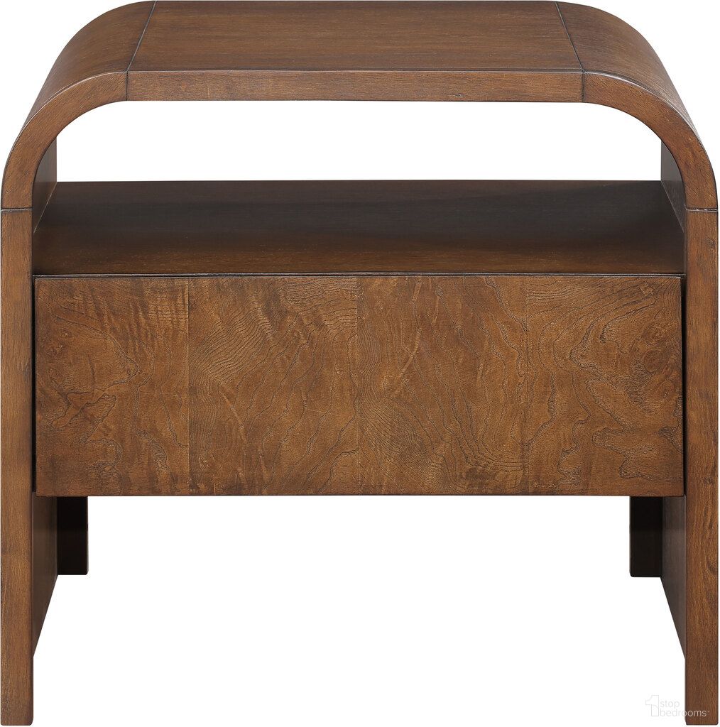 The appearance of Giada Solid Wood and Veneer Nightstand In Brown designed by Meridian in the modern / contemporary interior design. This brown piece of furniture was selected by 1StopBedrooms from Giada Collection to add a touch of cosiness and style into your home. Sku: 843Brown-NS. Material: Oak.