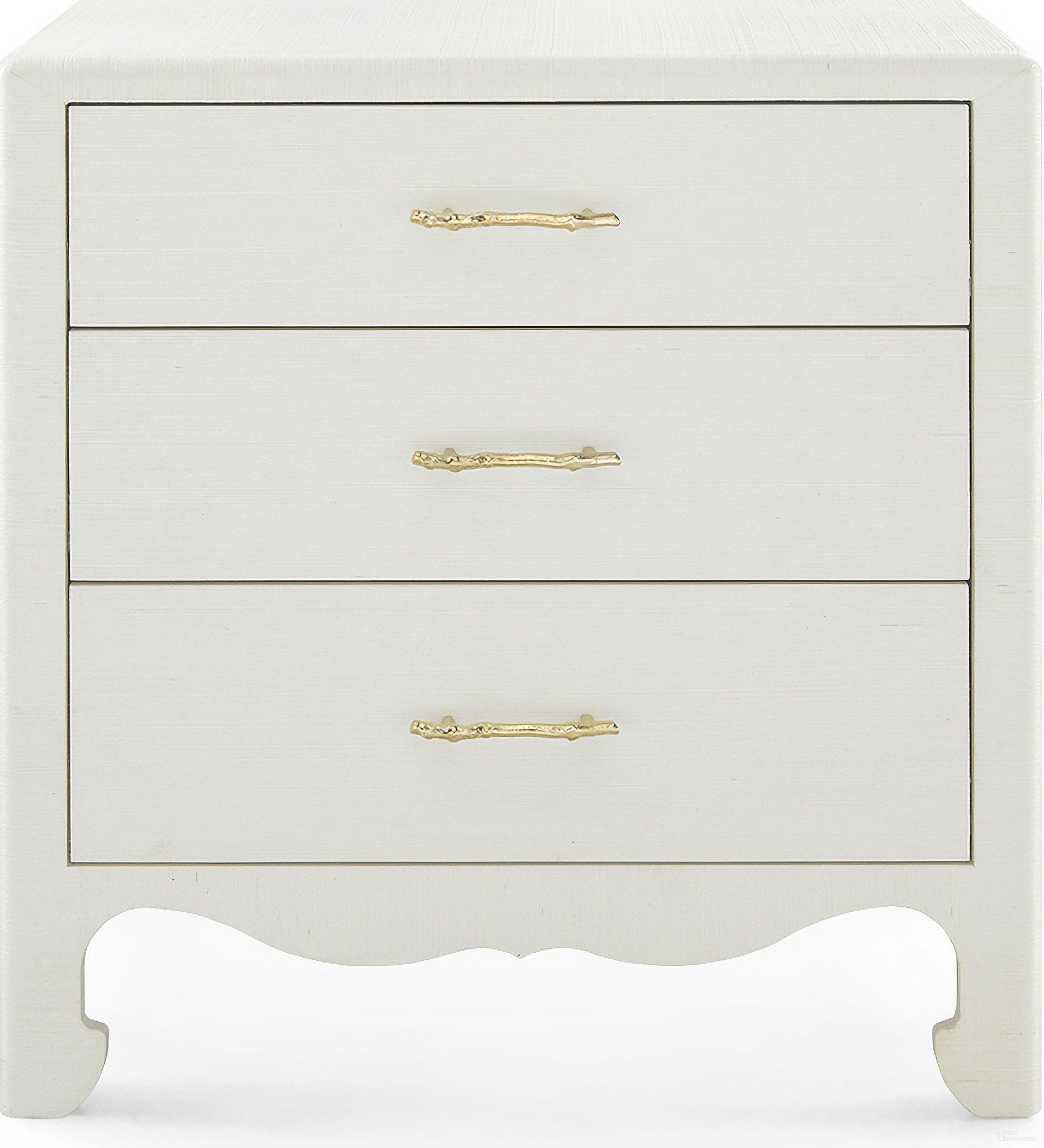 The appearance of Gianna 3-Drawer End Table In Sand White designed by Villa & House in the transitional interior design. This sand white piece of furniture  was selected by 1StopBedrooms from Gianna Collection to add a touch of cosiness and style into your home. Sku: GNA-130-469-88. Material: Wood.