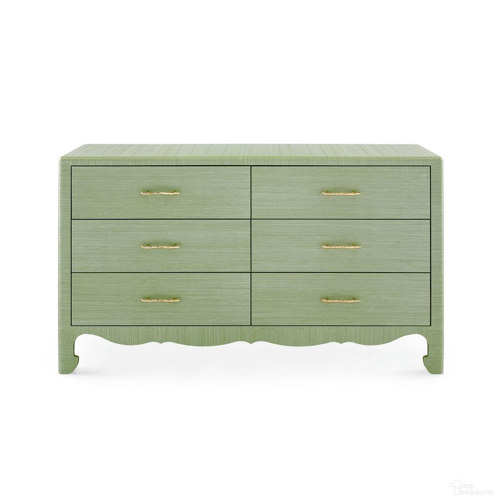 The appearance of Gianna Extra Large 6-Drawer Dresser In Spring Green designed by Villa & House in the transitional interior design. This spring green piece of furniture was selected by 1StopBedrooms from Gianna Collection to add a touch of cosiness and style into your home. Sku: GNA-250-5197-88. Material: Wood.