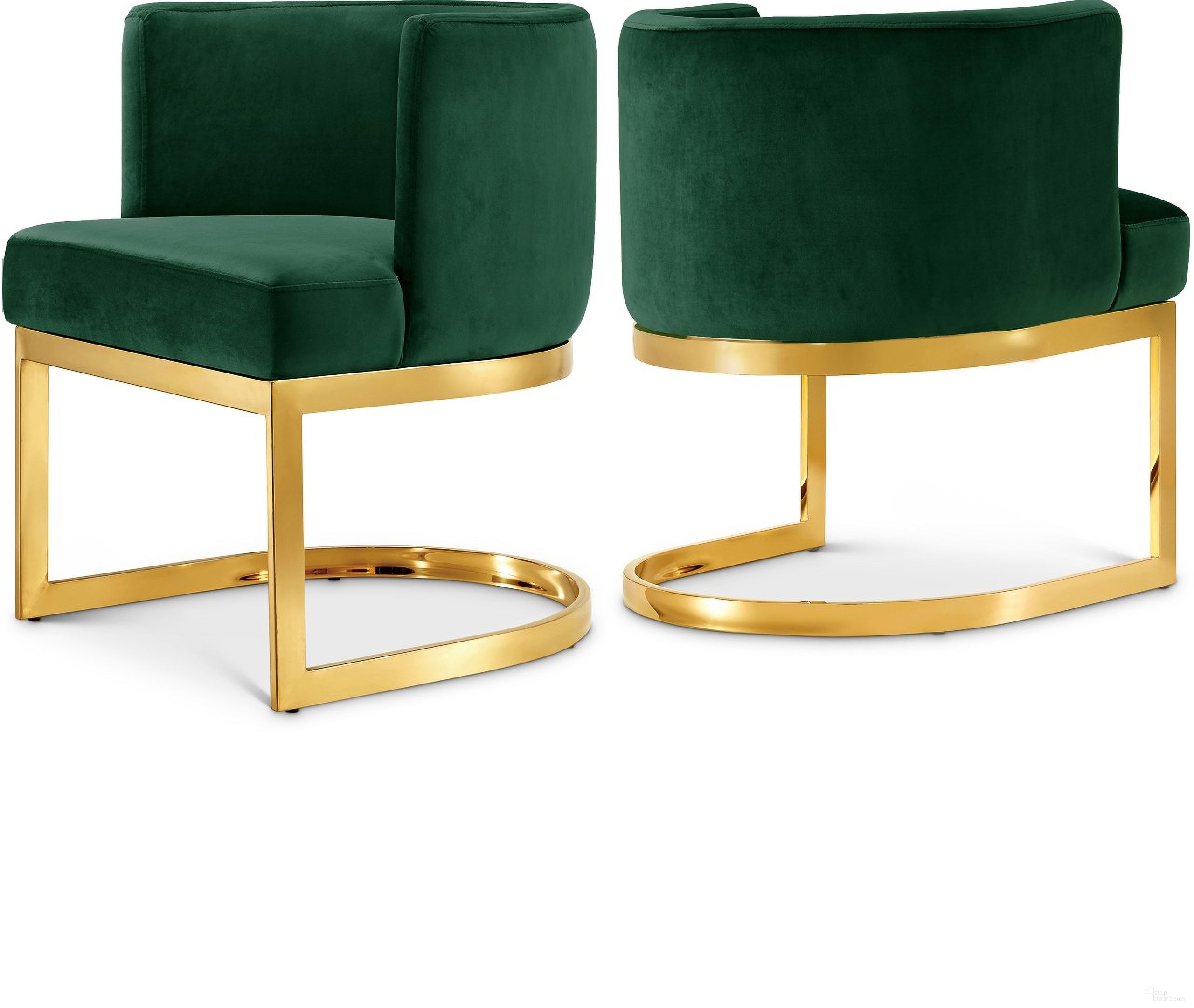 Gianna Velvet Dining Chair In Green