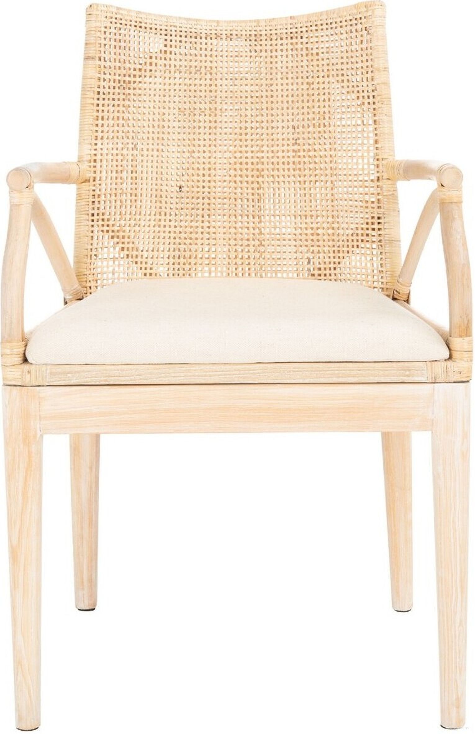 The appearance of Gianni Arm Chair in White Wash designed by Safavieh in the modern / contemporary interior design. This white wash piece of furniture  was selected by 1StopBedrooms from Gianni Collection to add a touch of cosiness and style into your home. Sku: SEA4011B. Material: Wood.