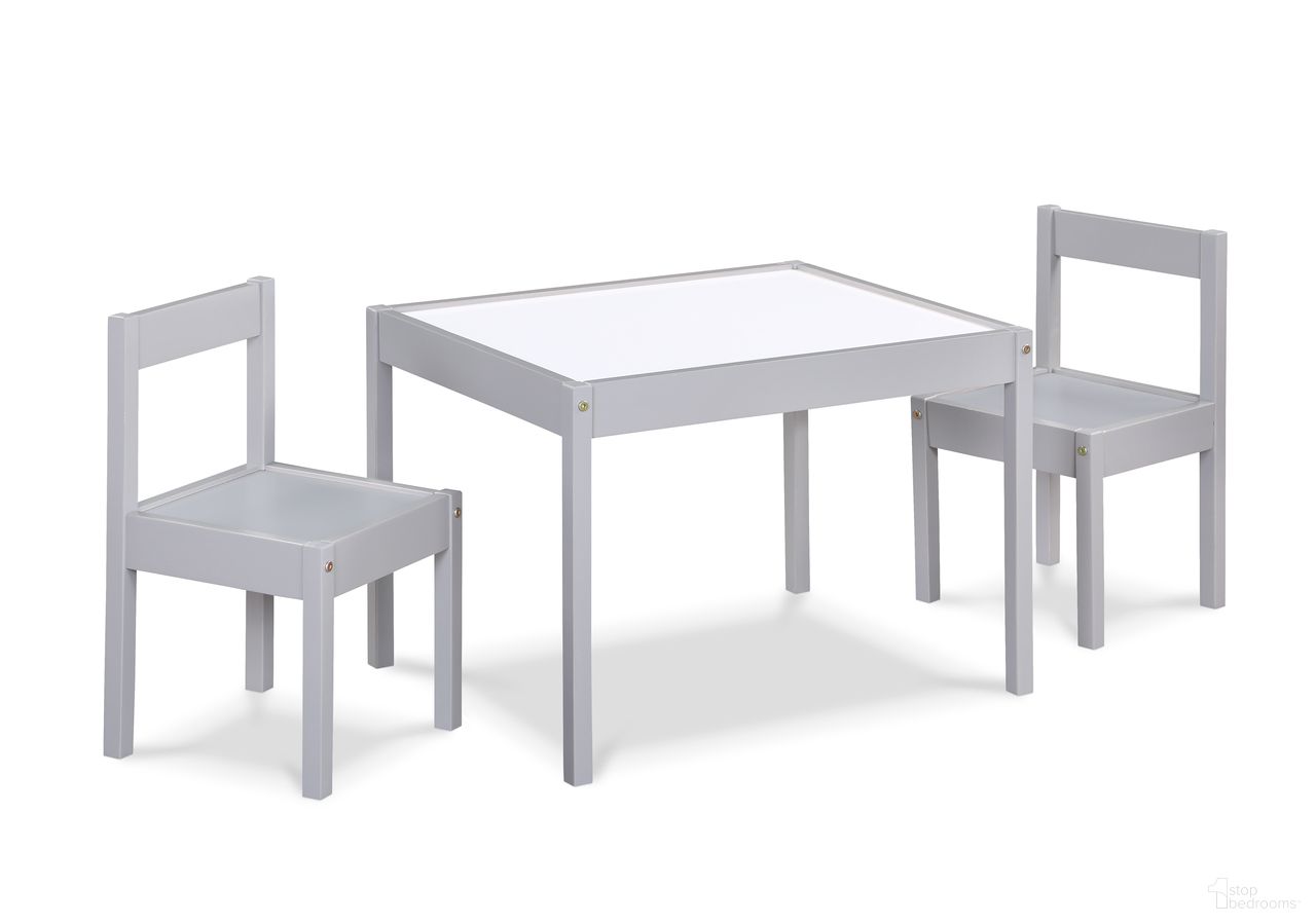 Gibson 3-Piece Dry Erase Kids Table and Two Chair Set In Gray