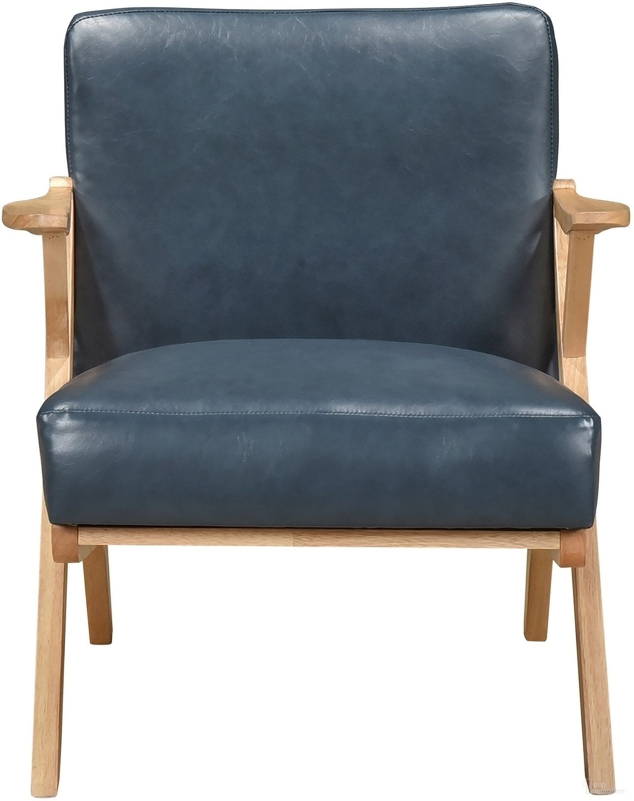 The appearance of Gideon Accent Chair In Blue designed by Homelegance in the transitional interior design. This blue piece of furniture  was selected by 1StopBedrooms from Gideon Collection to add a touch of cosiness and style into your home. Sku: 1107NABUE-1. Material: Faux Leather.