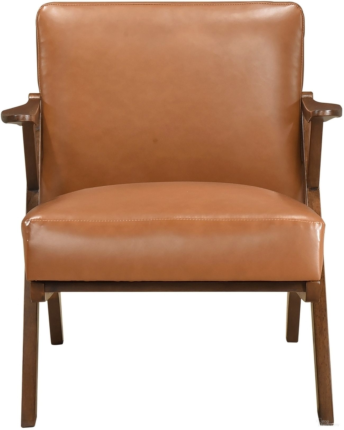 The appearance of Gideon Accent Chair In Brown designed by Homelegance in the transitional interior design. This brown piece of furniture was selected by 1StopBedrooms from Gideon Collection to add a touch of cosiness and style into your home. Sku: 1107BRW-1. Material: Faux Leather.