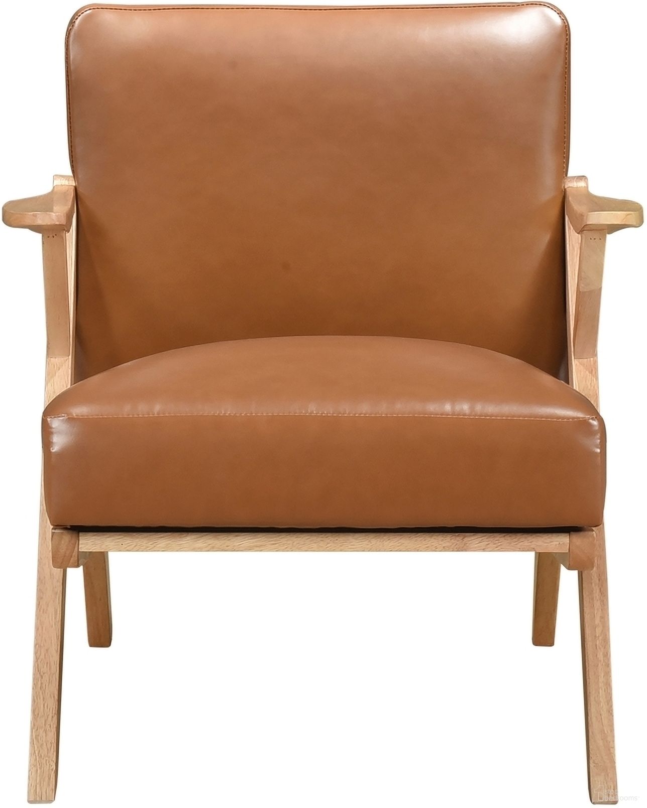 The appearance of Gideon Accent Chair In Brown designed by Homelegance in the transitional interior design. This brown piece of furniture  was selected by 1StopBedrooms from Gideon Collection to add a touch of cosiness and style into your home. Sku: 1107NABRW-1. Material: Faux Leather.