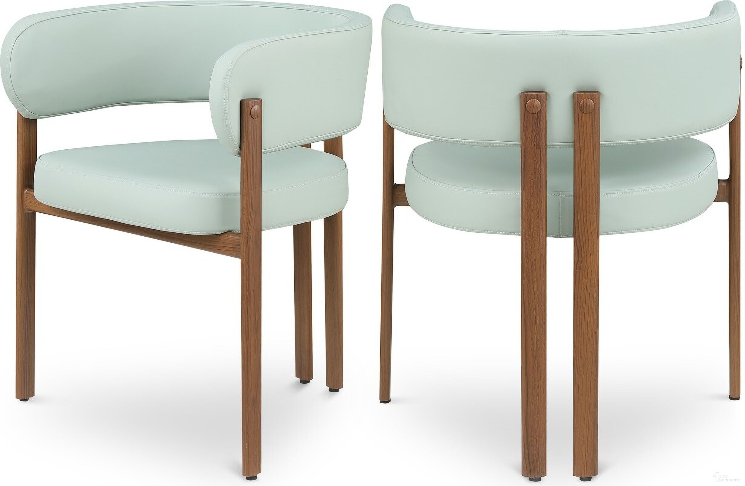Gideon Mint Vegan Leather Dining Chair Set of 2 In Green