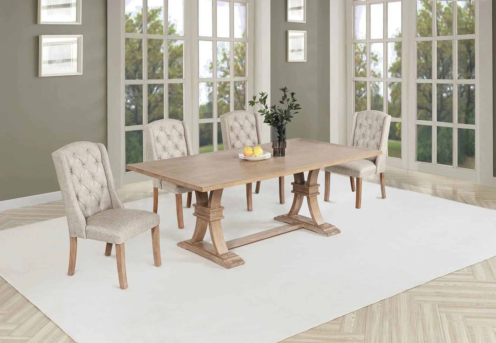 Gigi Dining Room Set in Rustic Light Oak