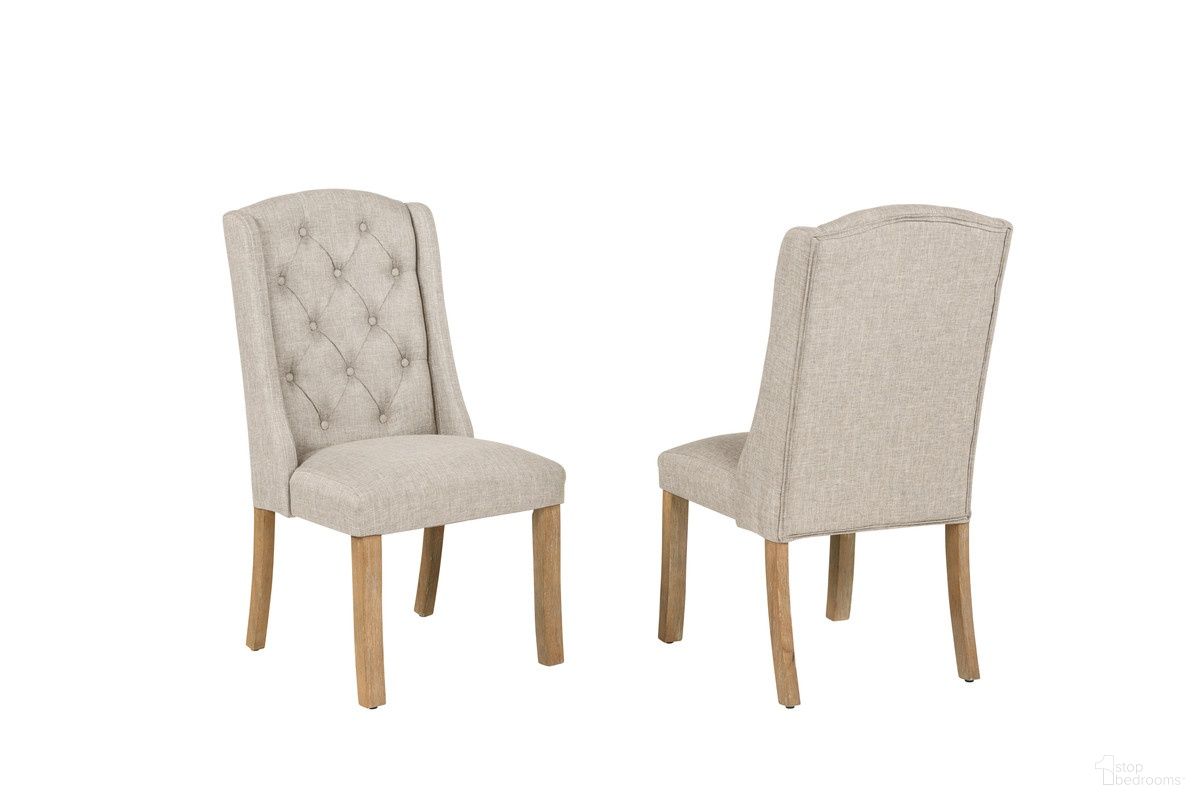 The appearance of Gigi Fabric Wingback Dining Chair Set of 2 in Beige designed by Best Quality Furniture in the modern / contemporary interior design. This beige piece of furniture was selected by 1StopBedrooms from Gigi Collection to add a touch of cosiness and style into your home. Sku: D707-WC. Material: Linen. Chair Type: Side Chair.