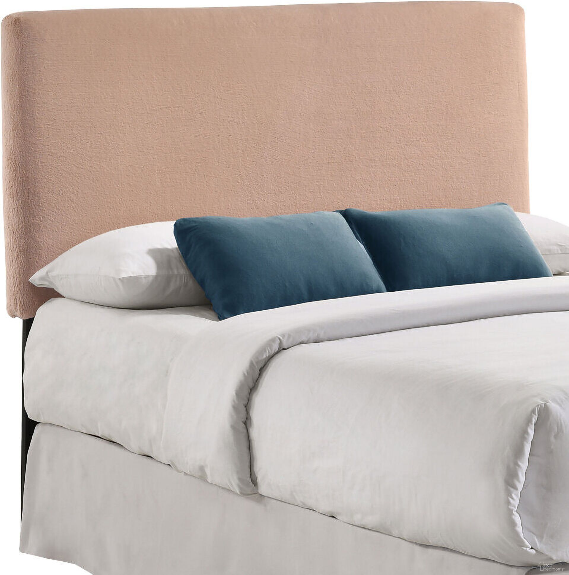 The appearance of Gigi Rectangular Upholstered Headboard In Blush designed by Coaster in the transitional interior design. This blush piece of furniture  was selected by 1StopBedrooms from Gigi Collection to add a touch of cosiness and style into your home. Sku: 316030QF. Material: Upholstered. Bed Size: Queen.