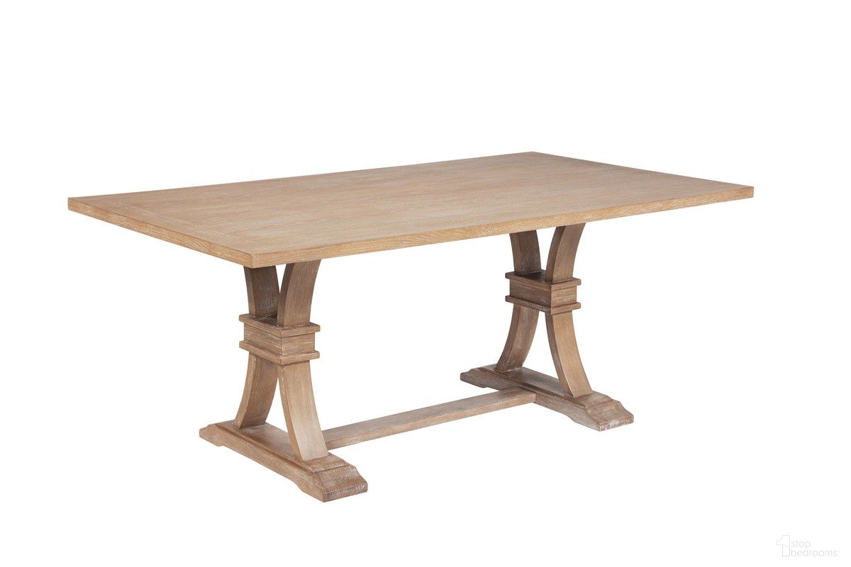The appearance of Gigi Wood Double Pedestal Dining Table in Rustic Light Oak designed by Best Quality Furniture in the modern / contemporary interior design. This rustic light oak piece of furniture was selected by 1StopBedrooms from Gigi Collection to add a touch of cosiness and style into your home. Sku: D706-DTT;D706-DTB. Table Base Style: Double Pedestal. Table Top Shape: Rectangular. Size: 40" x 72". Material: Oak Veneer.