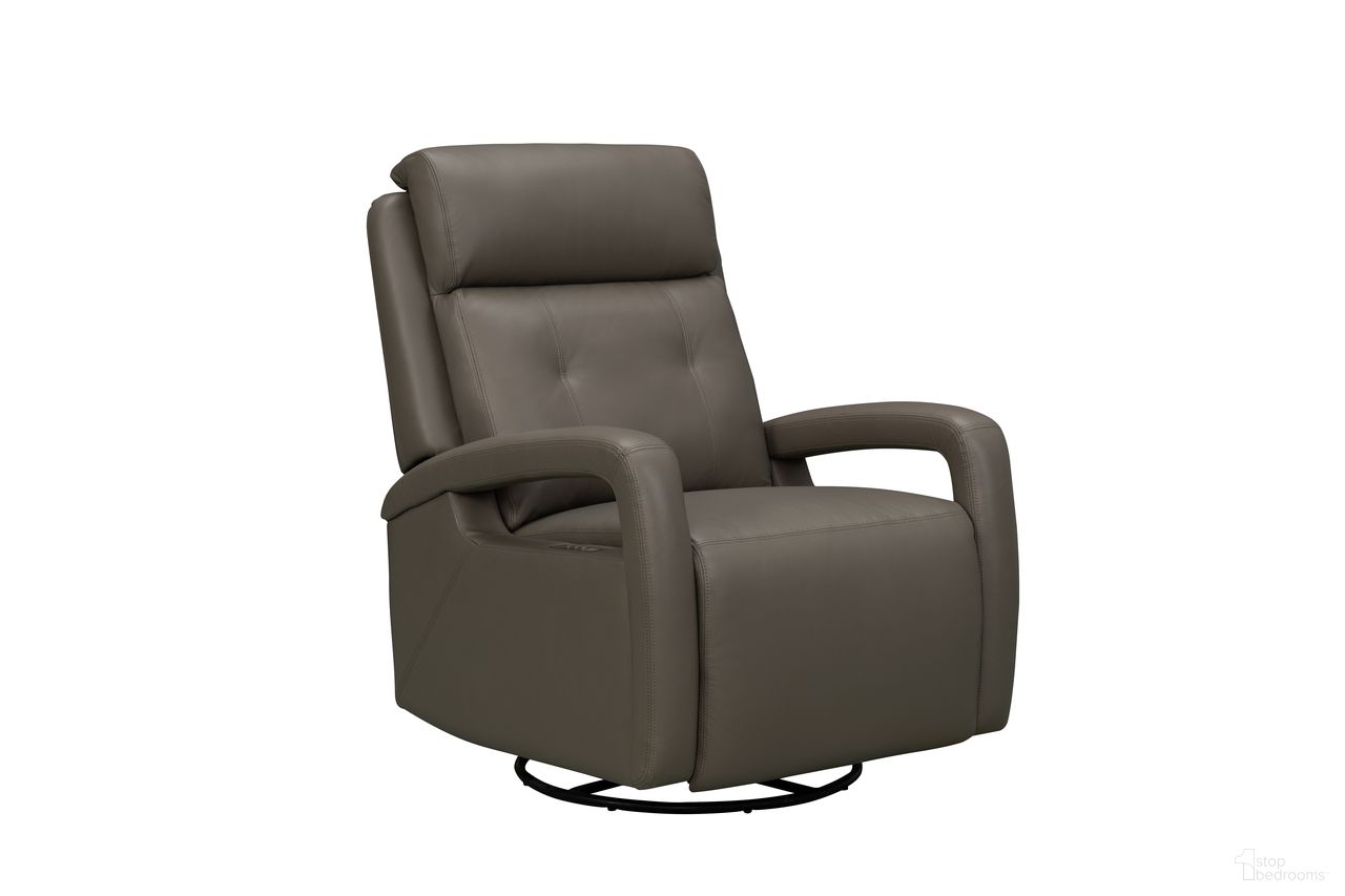 The appearance of Gilbert Power Swivel Glider Recliner with Power Head Rest and Power Lumbar In Lynn Smokey Gray designed by BarcaLounger in the modern / contemporary interior design. This lynn smokey gray piece of furniture was selected by 1StopBedrooms from Gilbert Collection to add a touch of cosiness and style into your home. Sku: 8PHL1483373893. Material: Leather.
