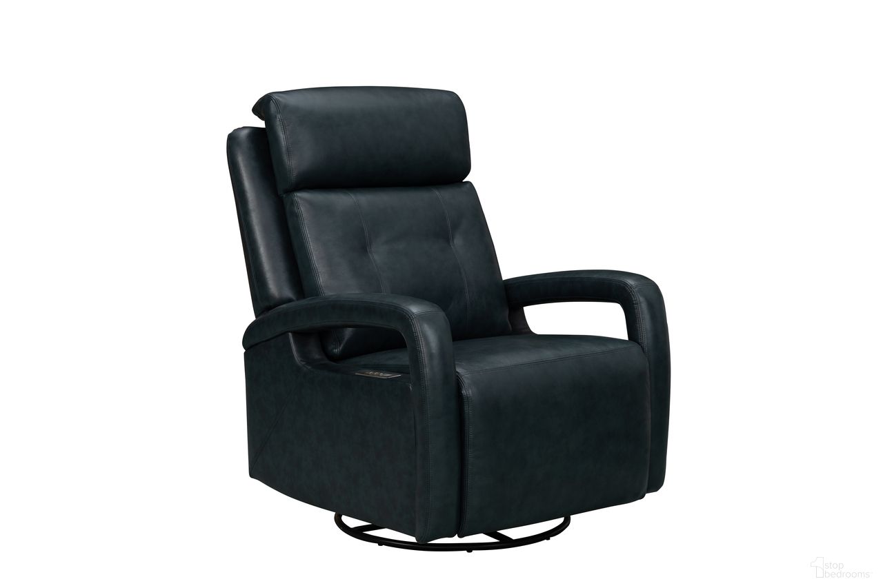 The appearance of Gilbert Power Swivel Glider Recliner with Power Head Rest and Power Lumbar In Traci Midnight Blue designed by BarcaLounger in the modern / contemporary interior design. This traci midnight blue piece of furniture was selected by 1StopBedrooms from Gilbert Collection to add a touch of cosiness and style into your home. Sku: 8PHL1483374247. Material: Leather.
