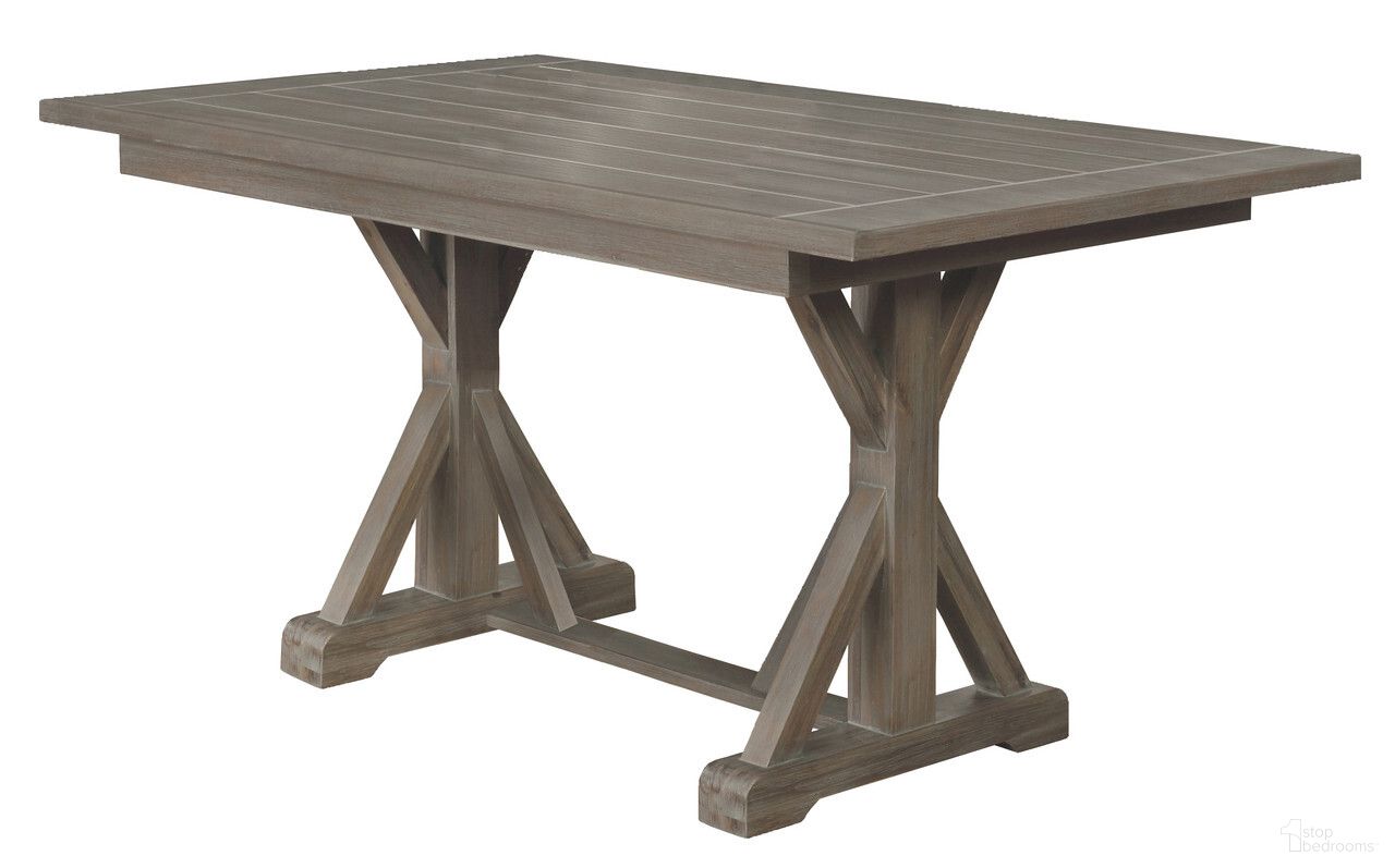 Gilberta Traditional Counter Height Dining Table In Rustic Brown Gray Wood