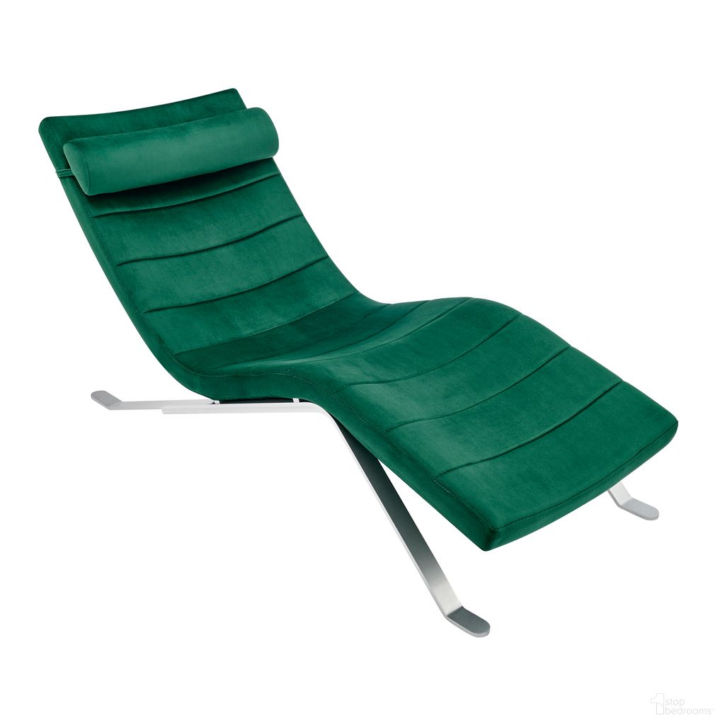 The appearance of Gilda Lounge Chair In Green Velvet designed by Euro Style in the modern / contemporary interior design. This green velvet piece of furniture was selected by 1StopBedrooms from Gilda Collection to add a touch of cosiness and style into your home. Sku: 11300GRN-A;11300GRN-B. Material: Velvet.