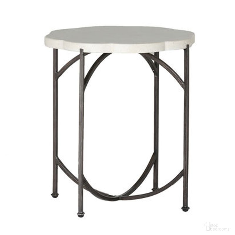The appearance of Gillian Iron End Table In Charcoal and Travertine designed by Summer Classics in the transitional interior design. This charcoal/travertine piece of furniture was selected by 1StopBedrooms from Gillian Collection to add a touch of cosiness and style into your home. Sku: 64105. Material: Stone.