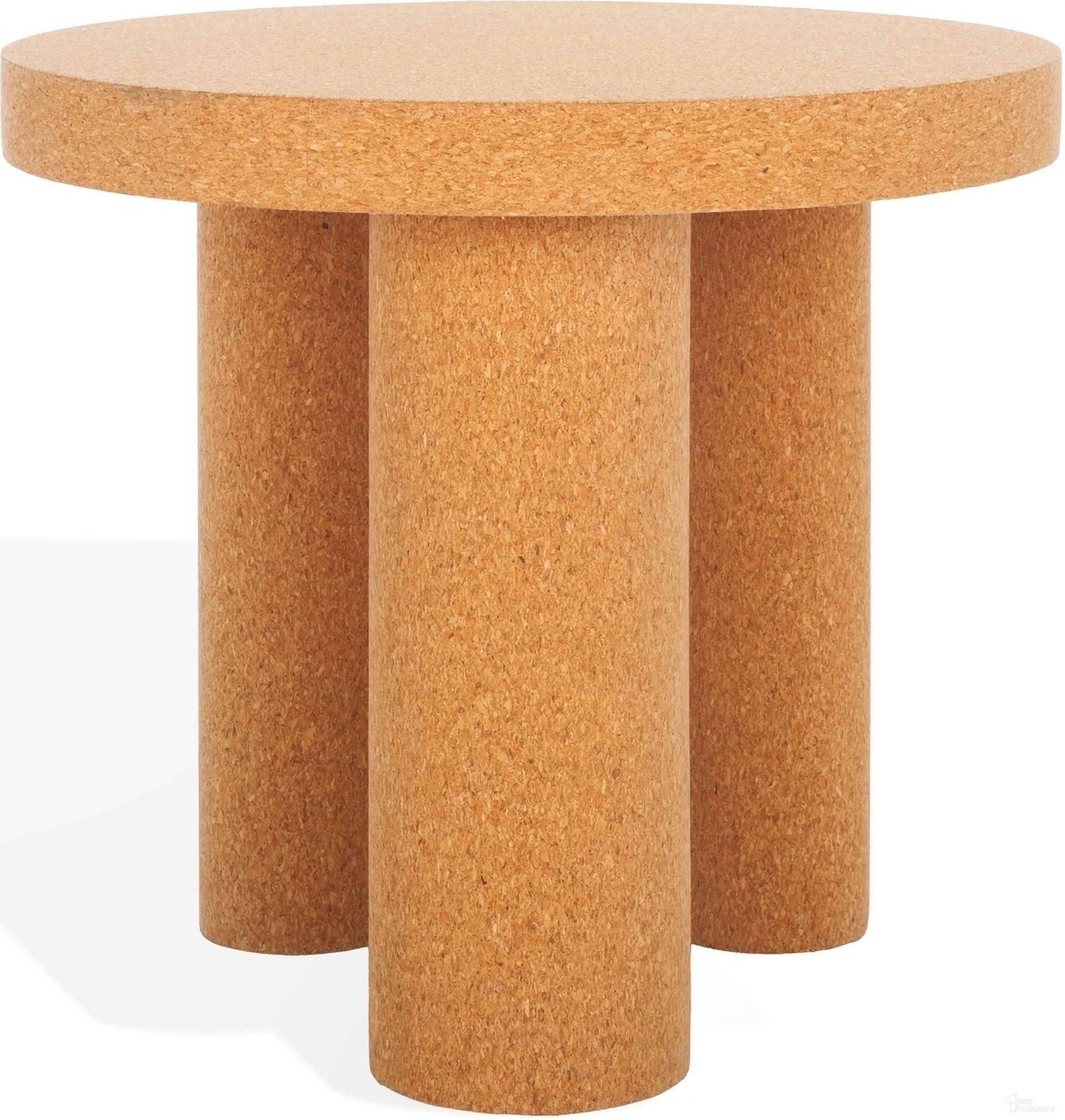 The appearance of Gilligan 3 Leg Accent Table In Cork designed by Safavieh Couture in the modern / contemporary interior design. This cork piece of furniture  was selected by 1StopBedrooms from Gilligan Collection to add a touch of cosiness and style into your home. Sku: AMH8355A. Material: MDF.