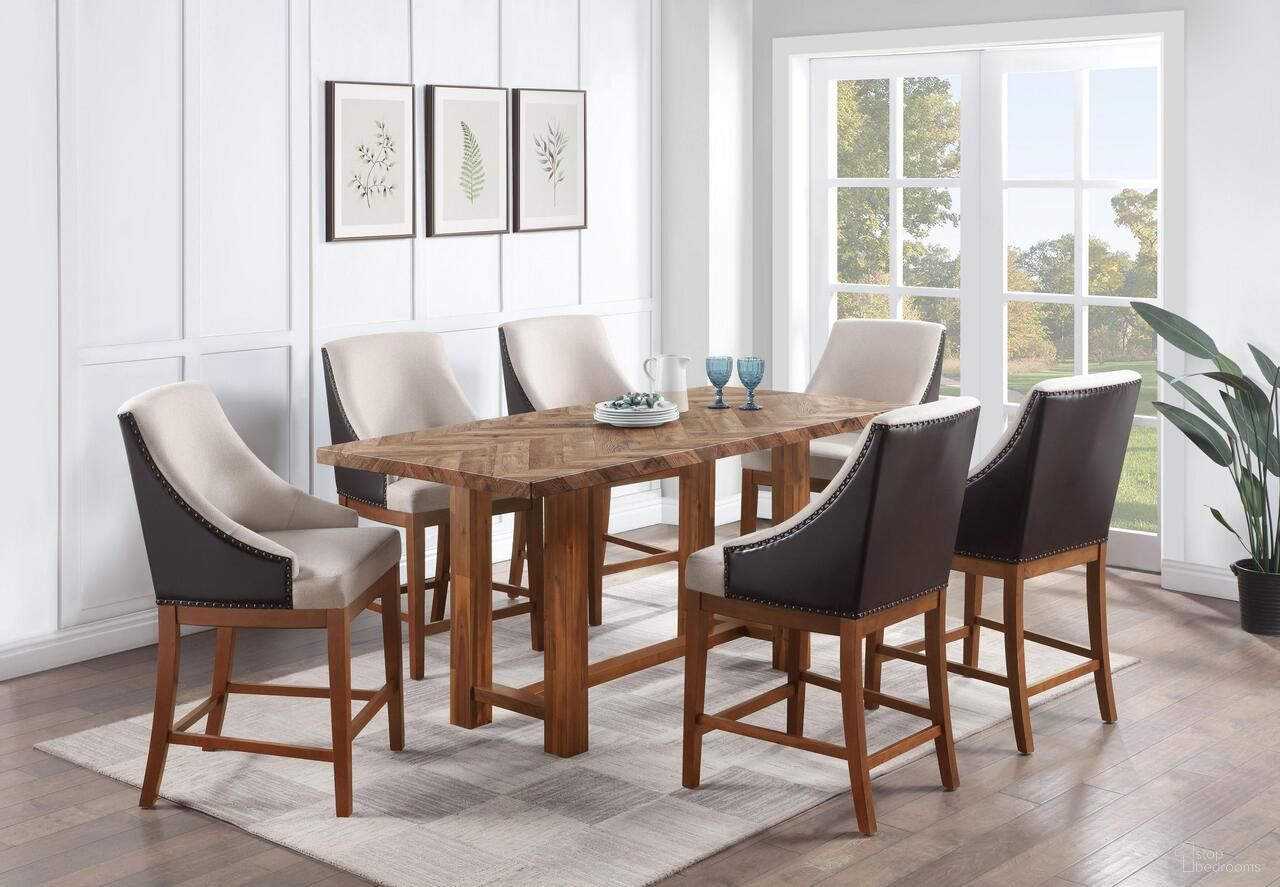 Gilsea Counter Height Dining Room Set In Brown