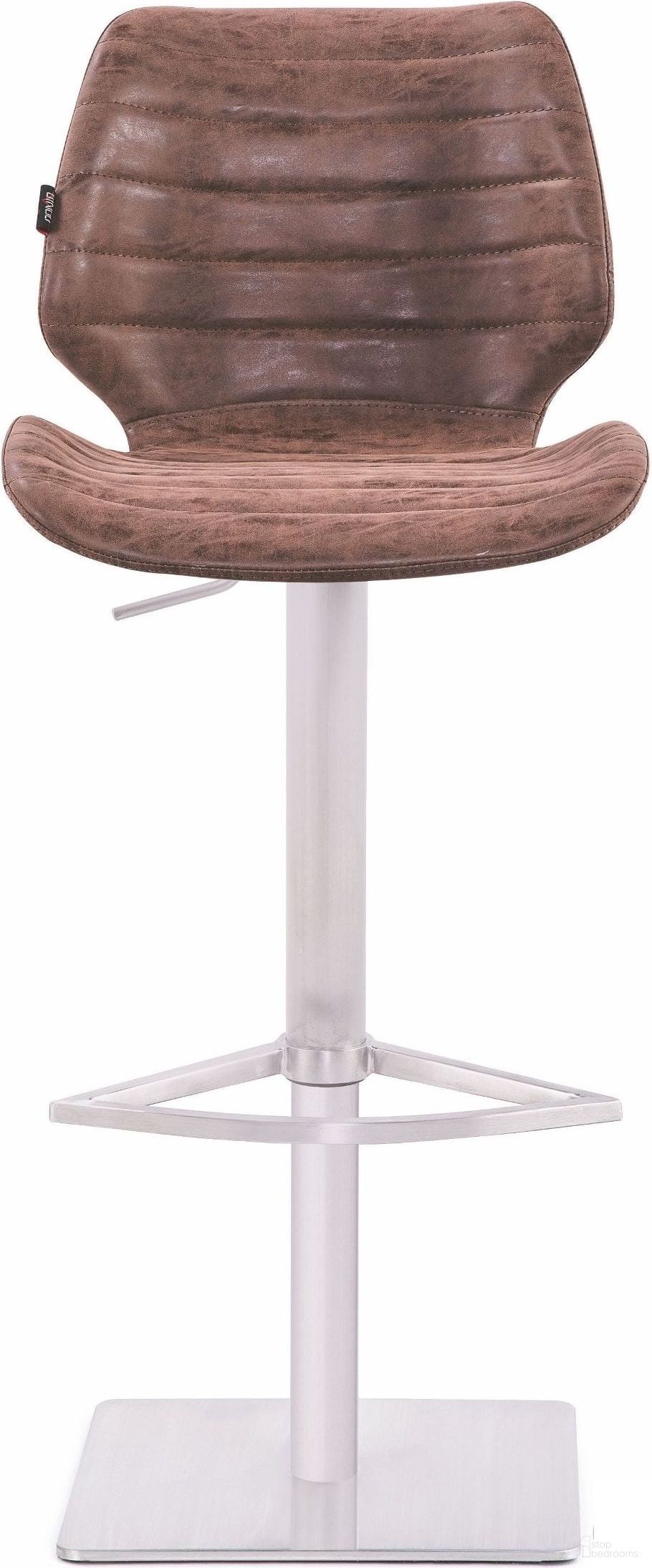 The appearance of Gina Gas Lift Barstool In Vintage Brown designed by Bellini Modern Living in the modern / contemporary interior design. This brown piece of furniture was selected by 1StopBedrooms from Gina Collection to add a touch of cosiness and style into your home. Sku: Gina-GB BRW. Material: Stainless Steel.